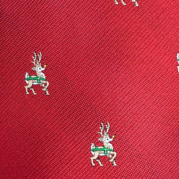 Vintage Cape Cod Reindeer Christmas Tie Neckwear Holiday Red 57” x 3” Retro - Picture 4 of 4
